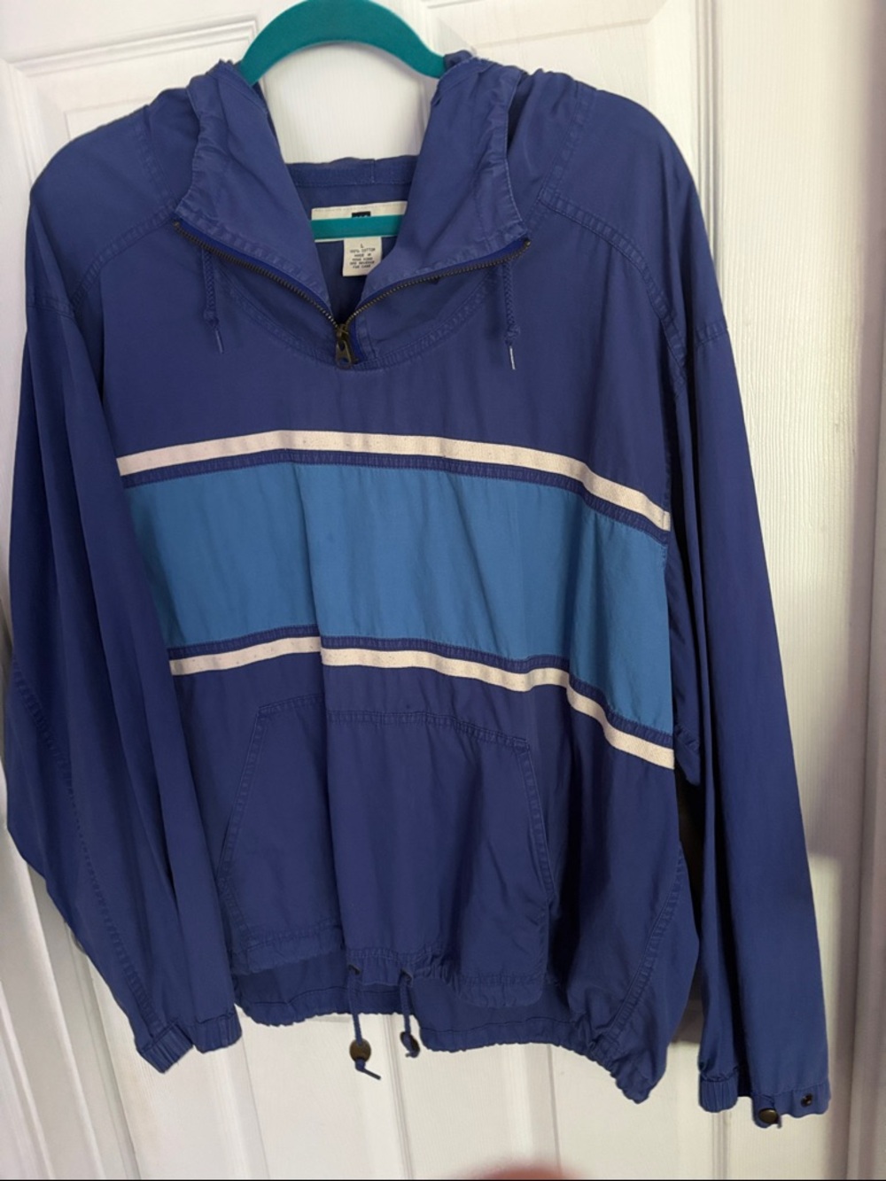 Vintage GAP Anorak size Large COTTON GOOD shape hooded half zip Unisex